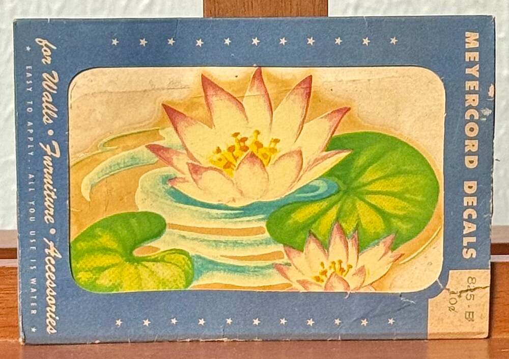 Meyercord Water Lily Decals 825-B, Set of 4 Vintage Water Transfer Packets